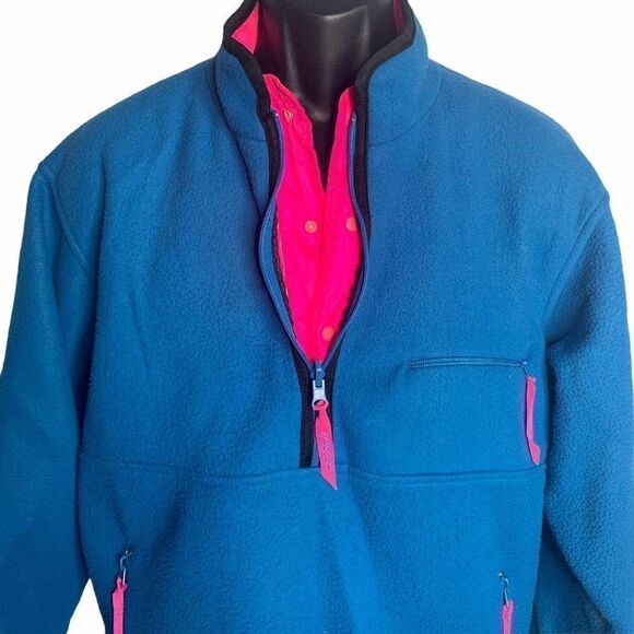 Vintage Pedoni Reversible Sweatshirt S Blue Pink - Picture 1 of 8